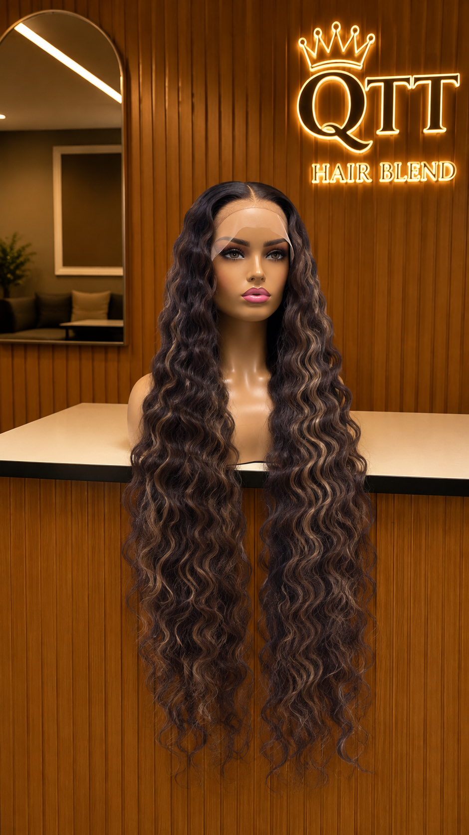 Dark Brown Piano 32” Crimps