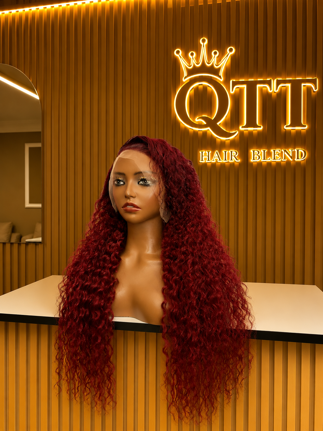 Burgundy Water Wave Curls