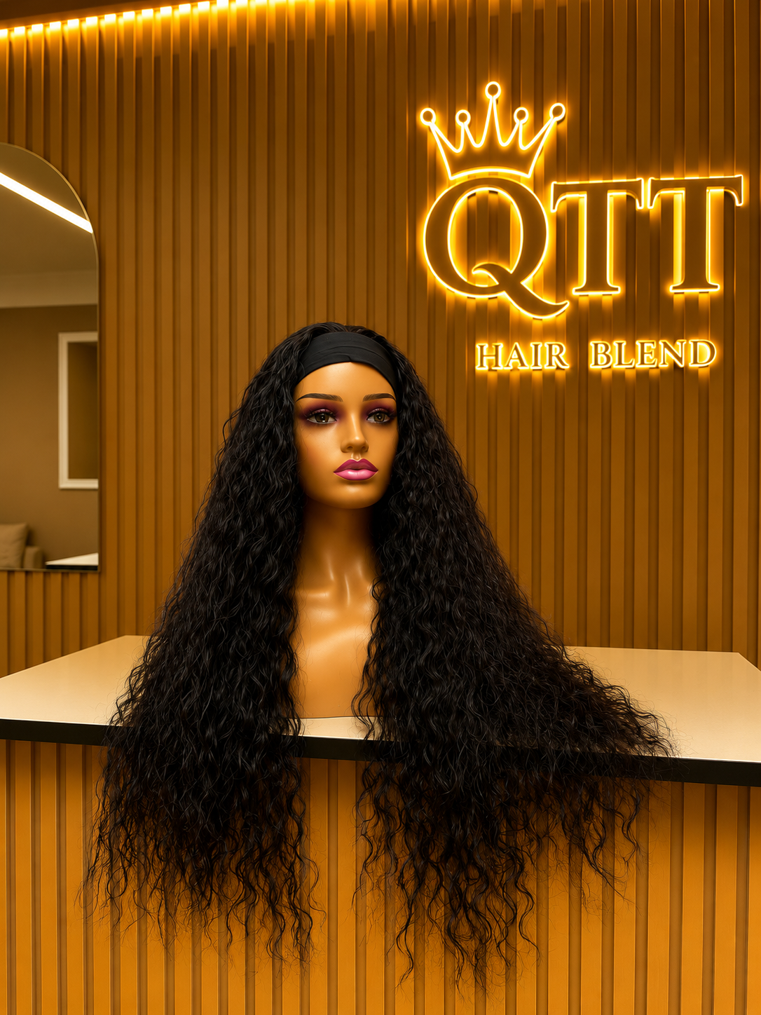 Black Head Band Curls