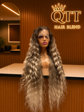 Blonde w/brown roots curls