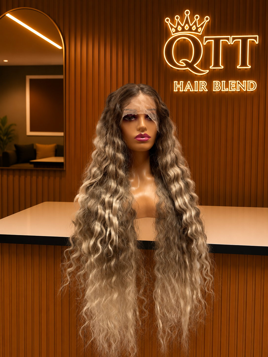 Blonde w/brown roots curls